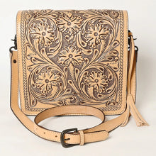 Load image into Gallery viewer, Western Hand Tooled Leather Purse, Western Tote Bag, Leather Crossbody Purse, Messenger Purse, Genuine Western Leather Crossbody Purse
