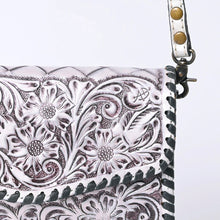 Load image into Gallery viewer, Western Hand Tooled Leather Purse, Leather Crossbody Purse, Cowhide Purse, Genuine Leather Purse, Western Crossbody Purse, Leather Fringe
