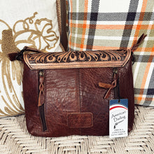 Load image into Gallery viewer, Western Hand Tooled Leather Purse, Western Tote Bag, Conceal Carry Purse, Cowhide Purse, Genuine Leather Purse, Western Crossbody Purse
